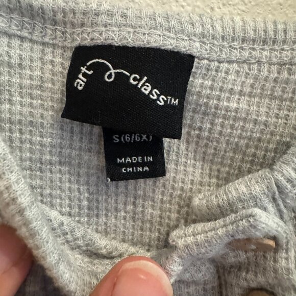 Art Class Girls Ribbed Button-Front Tank Top – Gray (6/6X) - Picture 3 of 3